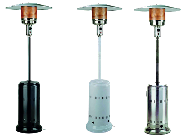 Gammes de parasols chauffants réglables de 5 à 12 kW.