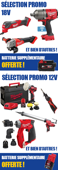 Milwaukee : une machine achetée, une batterie offerte