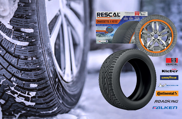 Loi Montagne - image d'illustration des équipements pneus hiver et chaussettes neige à choisir